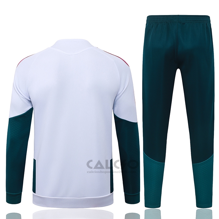 Tuta da Track di Giacca Real Madrid Bambino 2026-2027 Bianco Rosso